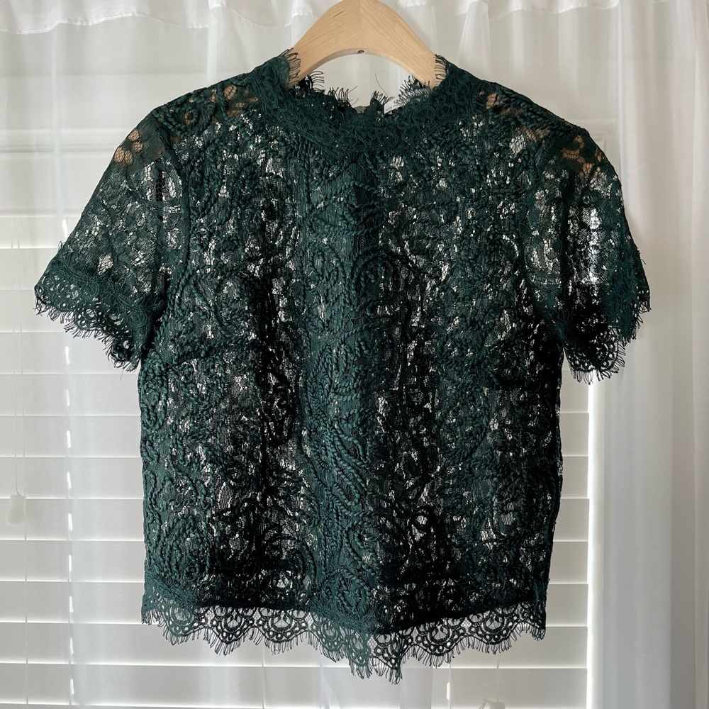 Zara Cropped Mock Neck Blouse